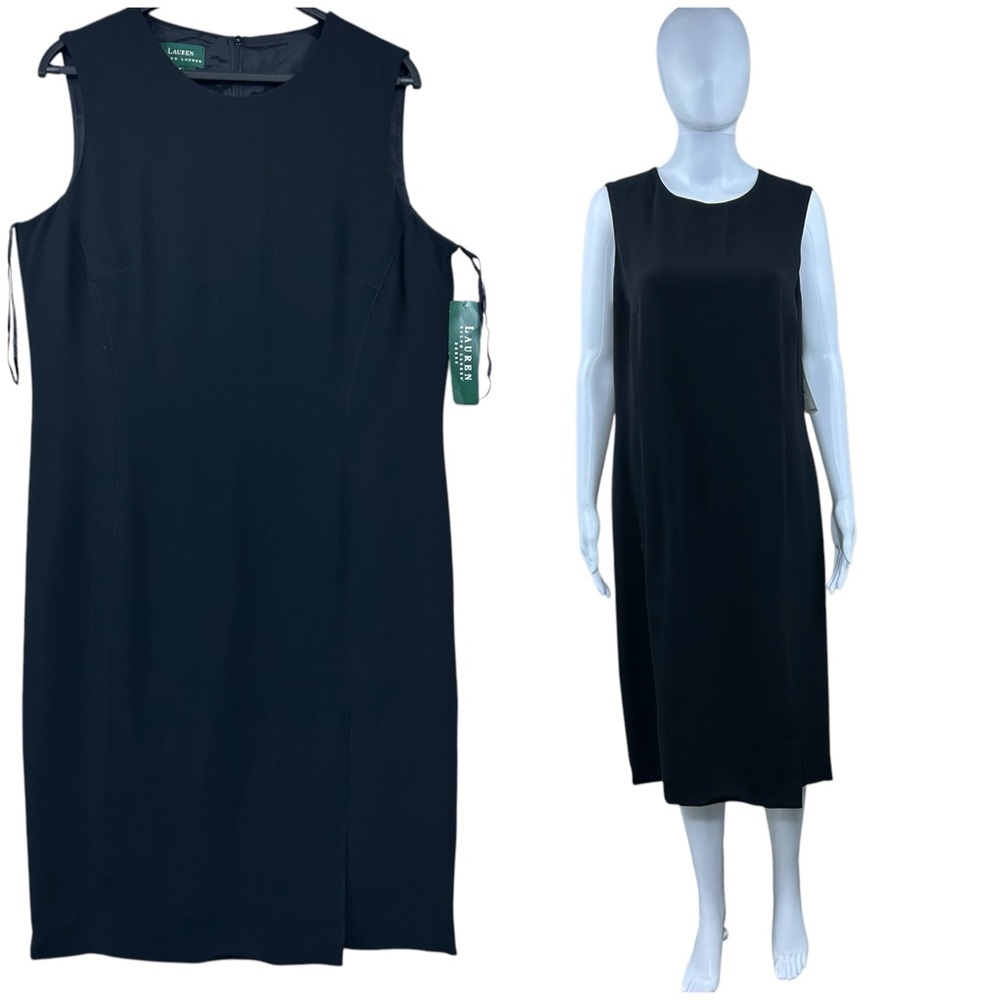 Lauren Ralph Lauren Crepe Sheath Dress 14 Preppy QuietLuxury OldMoney Career